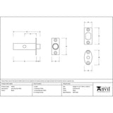 From The Anvil Locks & Latches Black / Rack Bolt From The Anvil - Black Security Door Bolt