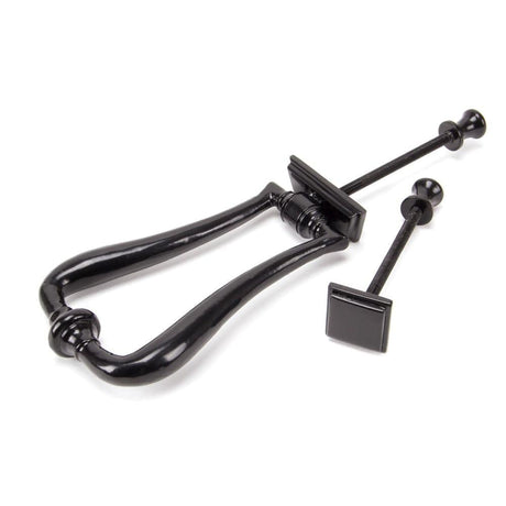 From The Anvil Door Furniture Black / Art Deco Door Knocker From The Anvil - Black Slimline Art Deco Door Knocker