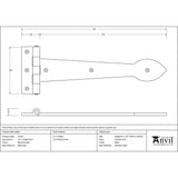 From The Anvil Hinges Black / Tee Hinges / 12" (304mm) From The Anvil - Black Smooth 12" Cast T Hinge (pair)