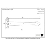 From The Anvil Hinges Black / Tee Hinges / 18" (457mm) From The Anvil - Black Smooth 18" Cast T Hinge (pair)