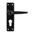 From The Anvil Door Furniture Black / Euro Profile Lock Handles From The Anvil - Black Smooth Lever Euro Lock Set