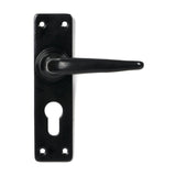 From The Anvil Door Furniture Black / Euro Profile Lock Handles From The Anvil - Black Smooth Lever Euro Lock Set