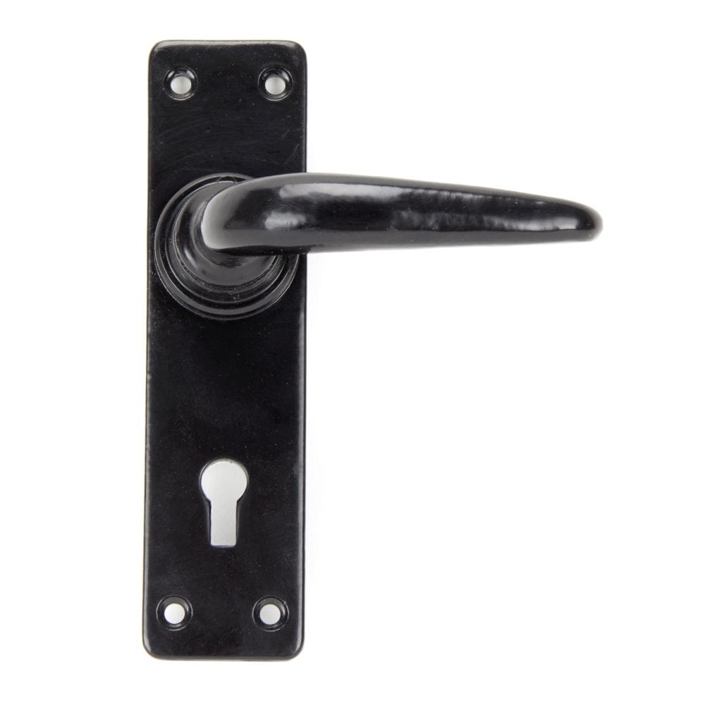From The Anvil Door Furniture Black / Std. Lock Handles From The Anvil - Black Smooth Lever Lock Set