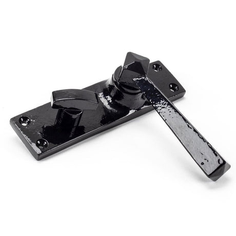 From The Anvil Door Furniture Black / Bathroom Lock Handles From The Anvil - Black Straight Lever Bathroom Set