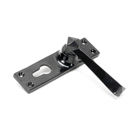 From The Anvil Door Furniture Black / Euro Profile Lock Handles From The Anvil - Black Straight Lever Euro Lock Set