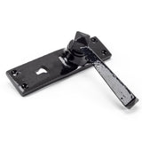 From The Anvil Door Furniture Black / Std. Lock Handles From The Anvil - Black Straight Lever Lock Set