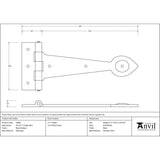 From The Anvil Hinges Black / Tee Hinges / 10.5" (267mm) From The Anvil - Black Textured 10ÃƒÆ’Ã¢â‚¬Å¡Ãƒâ€šÃ‚Â½" Cast T Hinge (pair)