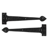 From The Anvil Hinges Black / Tee Hinges / 16" (406mm) From The Anvil - Black Textured 16" Cast T Hinge (pair)