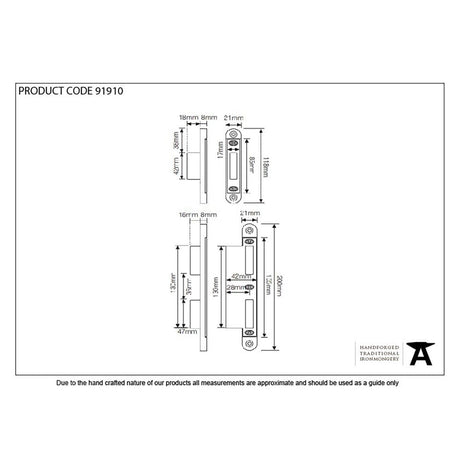 From The Anvil Locks & Latches BZP / Multi-Point Locks From The Anvil - Bright Zinc Plated Espag Keep Set - 57mm Door