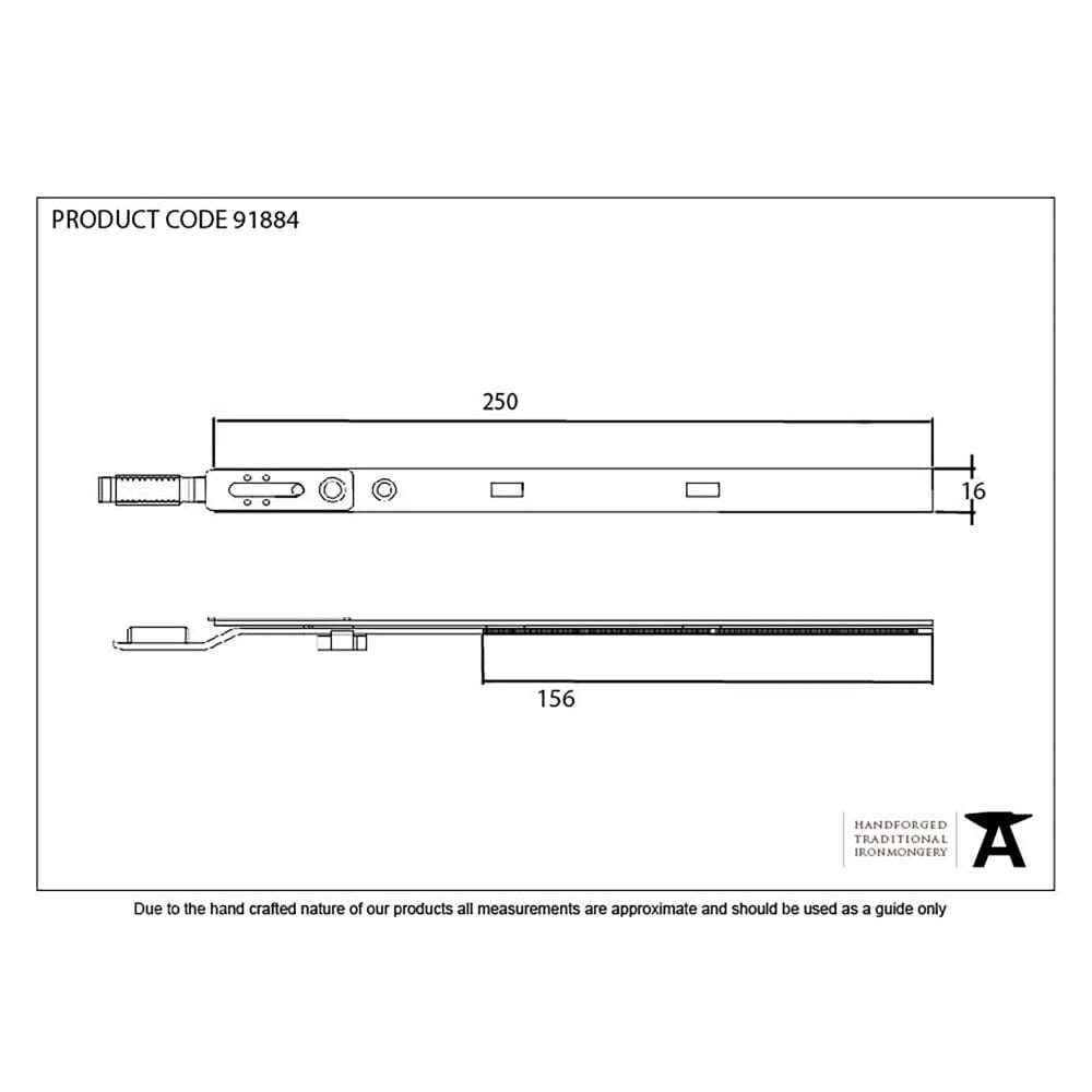 From The Anvil Locks & Latches BZP / Multi-Point Locks From The Anvil - BZP 250mm Extension Piece for Espag Door Locks