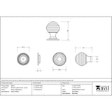 From The Anvil Cabinet Hardware Ebony / Cabinet Knobs / 35mm Dia. From The Anvil - Ebony and AB Beehive Cabinet Knob 35mm