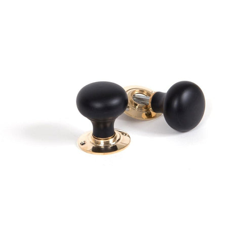 From The Anvil Door Furniture Ebony / Mortice/Rim Knobs From The Anvil - Ebony and PB Bun Mortice/Rim Knob Set