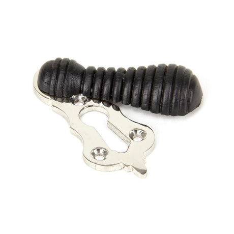 From The Anvil Door Furniture Ebony / Mortice Key Profile Escutcheons From The Anvil - Ebony & Polished Nickel Beehive Escutcheon