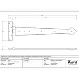 From The Anvil Hinges External Beeswax / Tee Hinges / 22" (559mm) From The Anvil - External Beeswax 22" Arrow Head T Hinge (pair)