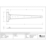 From The Anvil Hinges External Beeswax / Tee Hinges / 22" (559mm) From The Anvil - External Beeswax 22" Penny End T Hinge (pair)