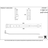 From The Anvil Hinges External Beeswax / Hook & Band Hinges / 35" (889mm) From The Anvil - External Beeswax 35" Hook & Band Hinge - Cranked (pair)