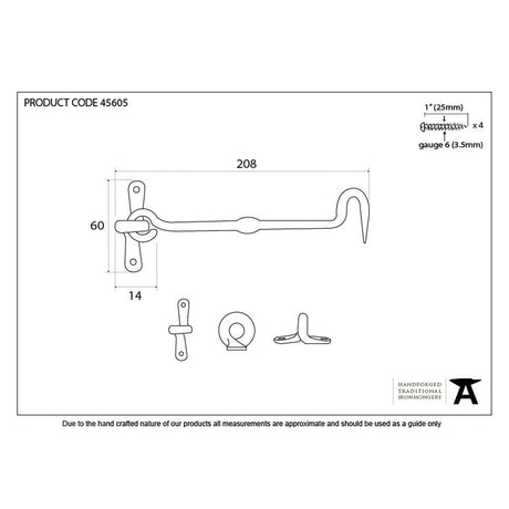 From The Anvil Accessories External Beeswax / Cabin Hooks / 8" / 200mm From The Anvil - External Beeswax 8" Forged Cabin Hook
