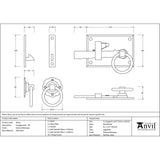 From The Anvil Door Furniture External Beeswax / Ring Latch From The Anvil - External Beeswax Cottage Latch - RH