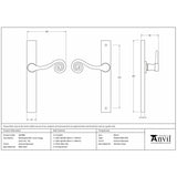 From The Anvil Door Furniture External Beeswax / Multi Point Latch Set From The Anvil - External Beeswax Monkeytail Slimline Lever Espag. Latch Set -RH