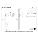 From The Anvil Door Furniture External Beeswax / Multi Point Lock Set / 92mm c/c From The Anvil - External Beeswax Monkeytail Slimline Lever Espag. Lock Set - RH