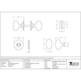 From The Anvil Door Furniture External Beeswax / Mortice/Rim Knobs From The Anvil - External Beeswax Oval Mortice/Rim Knob Set