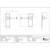 From The Anvil Door Furniture External Beeswax / Latch Handles From The Anvil - External Beeswax Regency Lever Latch Set