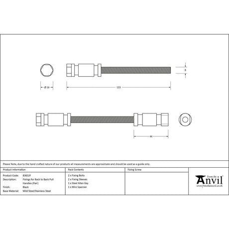 From The Anvil Door Furniture N/A / Back to Back Fixing Pack From The Anvil - Fixings for back to back pull handles (pair)