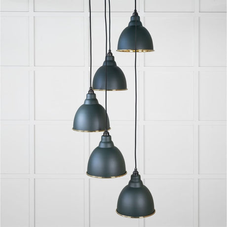 From The Anvil Electrical Hammered Brass / Cluster Pendants From The Anvil - Hammered Brass Brindley Cluster Pendant in Dingle
