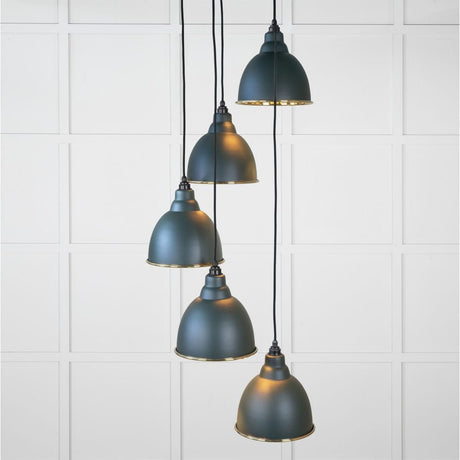 From The Anvil Electrical Hammered Brass / Cluster Pendants From The Anvil - Hammered Brass Brindley Cluster Pendant in Dingle