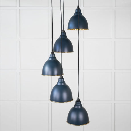 From The Anvil Electrical Hammered Brass / Cluster Pendants From The Anvil - Hammered Brass Brindley Cluster Pendant in Dusk