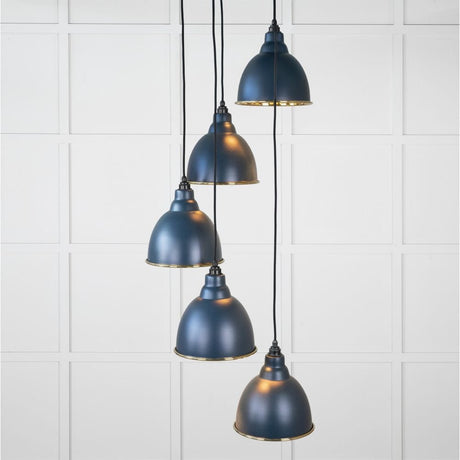 From The Anvil Electrical Hammered Brass / Cluster Pendants From The Anvil - Hammered Brass Brindley Cluster Pendant in Dusk