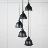 From The Anvil Electrical Hammered Brass / Cluster Pendants From The Anvil - Hammered Brass Brindley Cluster Pendant in Elan Black