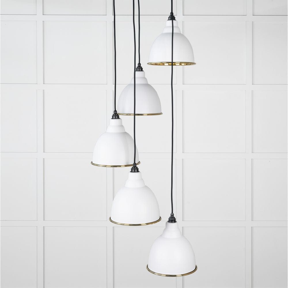 From The Anvil Electrical Hammered Brass / Cluster Pendants From The Anvil - Hammered Brass Brindley Cluster Pendant in Flock