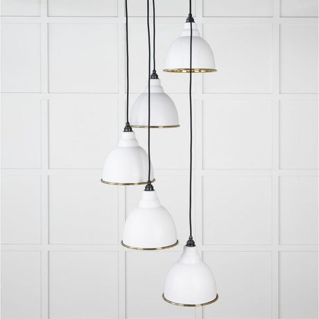 From The Anvil Electrical Hammered Brass / Cluster Pendants From The Anvil - Hammered Brass Brindley Cluster Pendant in Flock