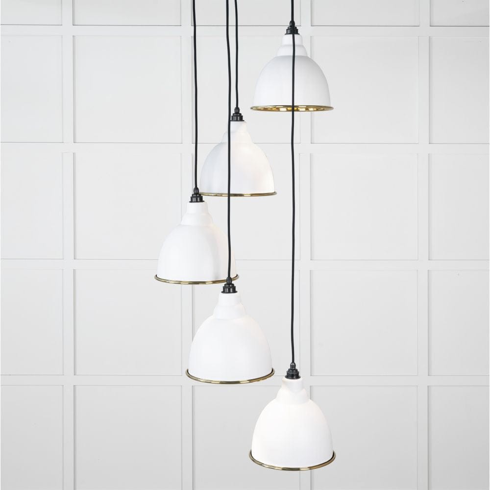 From The Anvil Electrical Hammered Brass / Cluster Pendants From The Anvil - Hammered Brass Brindley Cluster Pendant in Flock