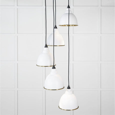 From The Anvil Electrical Hammered Brass / Cluster Pendants From The Anvil - Hammered Brass Brindley Cluster Pendant in Flock