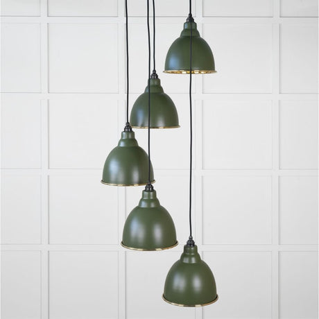 From The Anvil Electrical Hammered Brass / Cluster Pendants From The Anvil - Hammered Brass Brindley Cluster Pendant in Heath