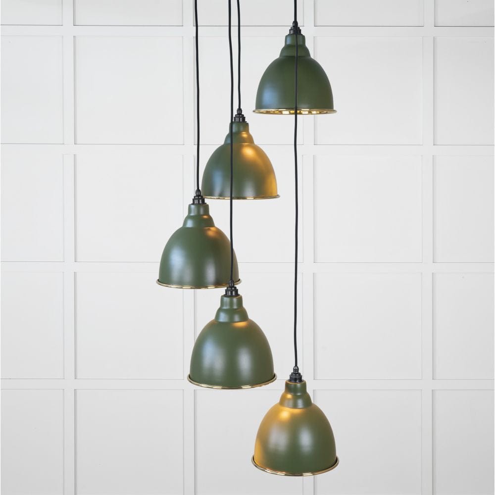 From The Anvil Electrical Hammered Brass / Cluster Pendants From The Anvil - Hammered Brass Brindley Cluster Pendant in Heath