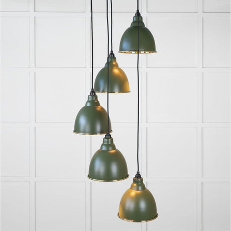 From The Anvil Electrical Hammered Brass / Cluster Pendants From The Anvil - Hammered Brass Brindley Cluster Pendant in Heath