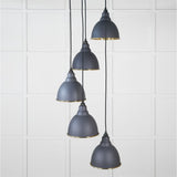 From The Anvil Electrical Hammered Brass / Cluster Pendants From The Anvil - Hammered Brass Brindley Cluster Pendant in Slate