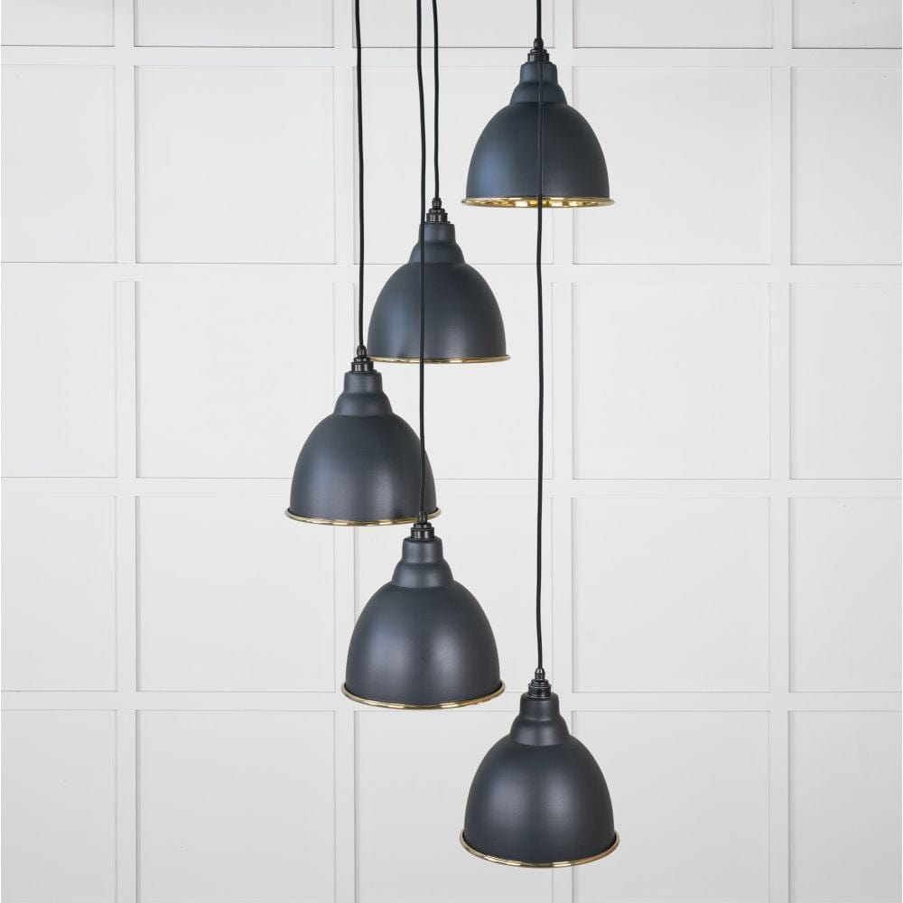 From The Anvil Electrical Hammered Brass / Cluster Pendants From The Anvil - Hammered Brass Brindley Cluster Pendant in Soot