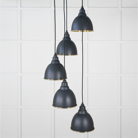 From The Anvil Electrical Hammered Brass / Cluster Pendants From The Anvil - Hammered Brass Brindley Cluster Pendant in Soot