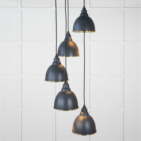From The Anvil Electrical Hammered Brass / Cluster Pendants From The Anvil - Hammered Brass Brindley Cluster Pendant in Soot