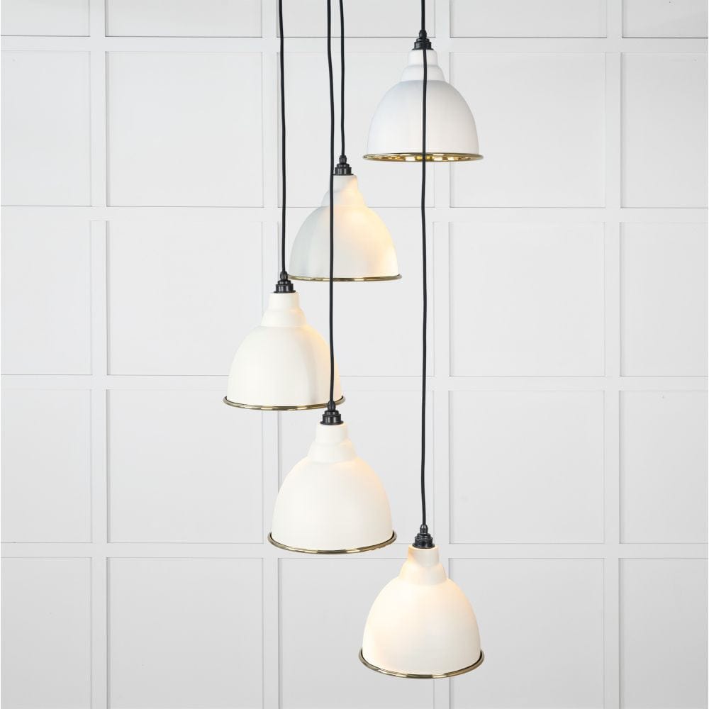 From The Anvil Electrical Hammered Brass / Cluster Pendants From The Anvil - Hammered Brass Brindley Cluster Pendant in Teasel