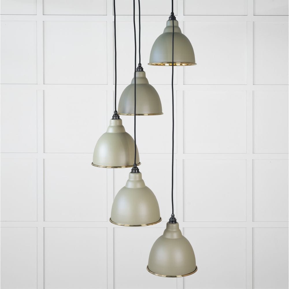 From The Anvil Electrical Hammered Brass / Cluster Pendants From The Anvil - Hammered Brass Brindley Cluster Pendant in Tump