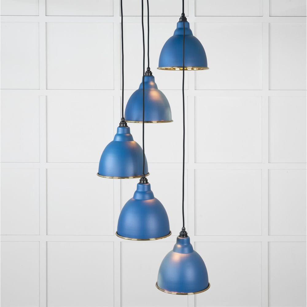 From The Anvil Electrical Hammered Brass / Cluster Pendants From The Anvil - Hammered Brass Brindley Cluster Pendant in Upstream