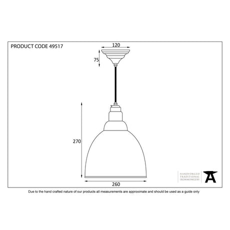 From The Anvil Electrical Hammered Brass / Ceiling Pendants From The Anvil - Hammered Brass Brindley Pendant