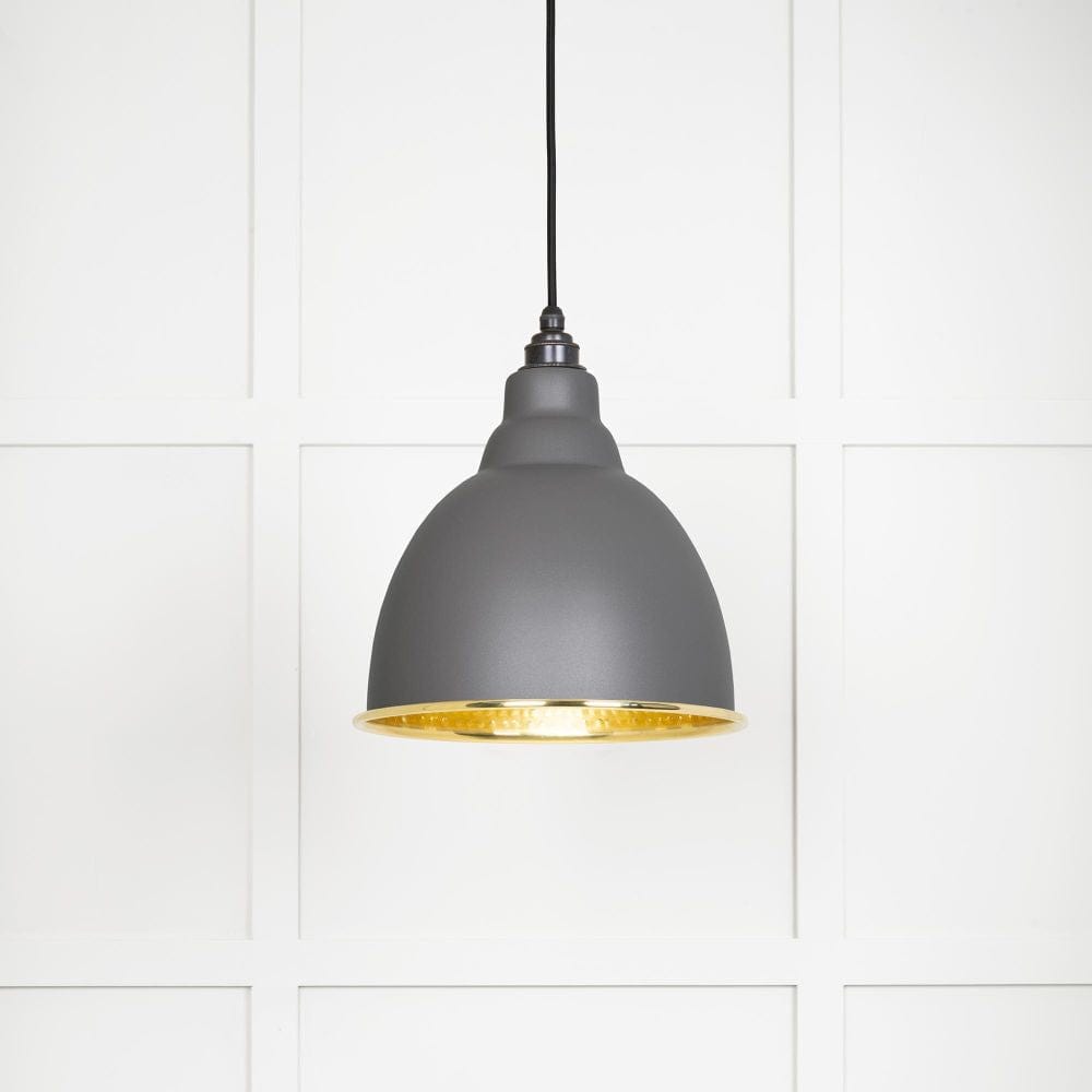 From The Anvil Electrical Hammered Brass / Ceiling Pendants From The Anvil - Hammered Brass Brindley Pendant in Bluff