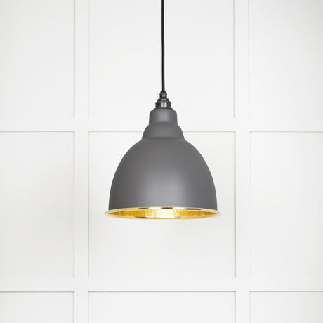 From The Anvil Electrical Hammered Brass / Ceiling Pendants From The Anvil - Hammered Brass Brindley Pendant in Bluff