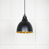 From The Anvil Electrical Hammered Brass / Ceiling Pendants From The Anvil - Hammered Brass Brindley Pendant in Elan Black